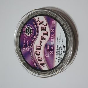 2/$15 Beading Wire Accu-Flex® Nylon and Stainless Steel Clear 7 strand 100'
